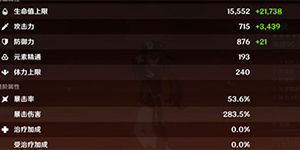 原神胡桃毕业面板一览