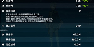 原神行秋毕业面板多少